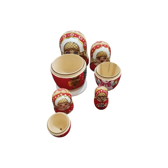 Russian Christmas Nesting Doll 8” Handcrafted - Picture 10 of 12